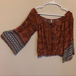 Boho Style Off Shoulder Crop Top